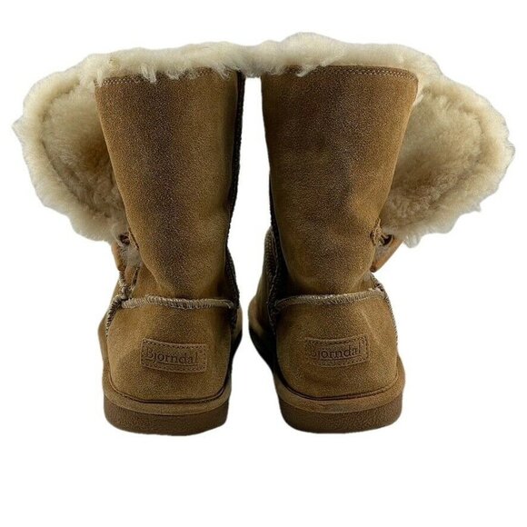 BJORNDAL Leather & Wool Lined Winter Boots Womens 10M Suede Real Wool Lining Joe - Picture 4 of 11